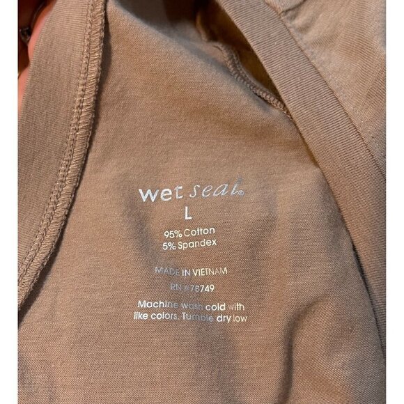 NWT Wet Seal Sz L Taupe Bow Back Cropped QT Pie Top Soft Graphic T-Shirt Womens - Picture 5 of 6